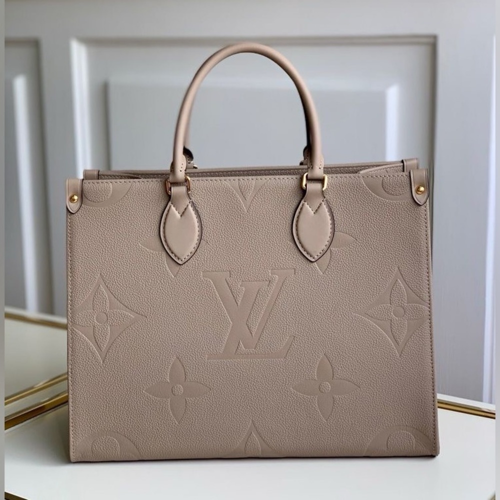 Louis Vuitton Taupe Embossed OnTheGo Tote
